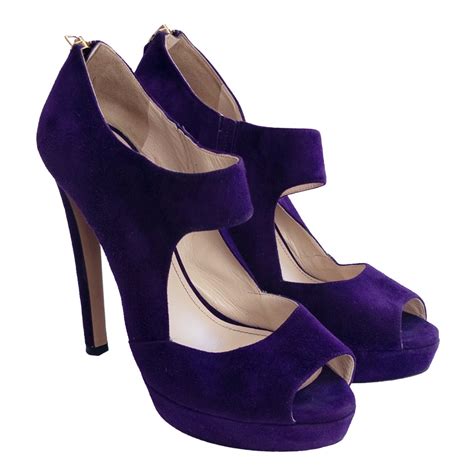 prada purple suede pumps|prada chunky heel pumps.